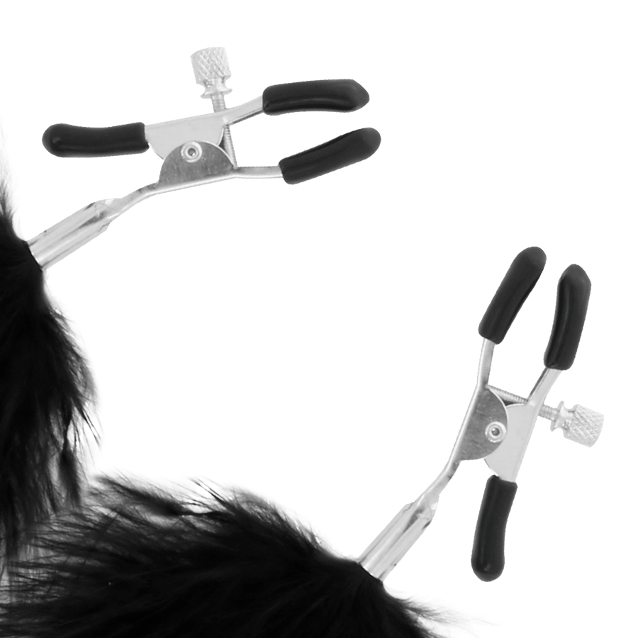 DARKNESS - Щипки за зърна с помпон 2 броя