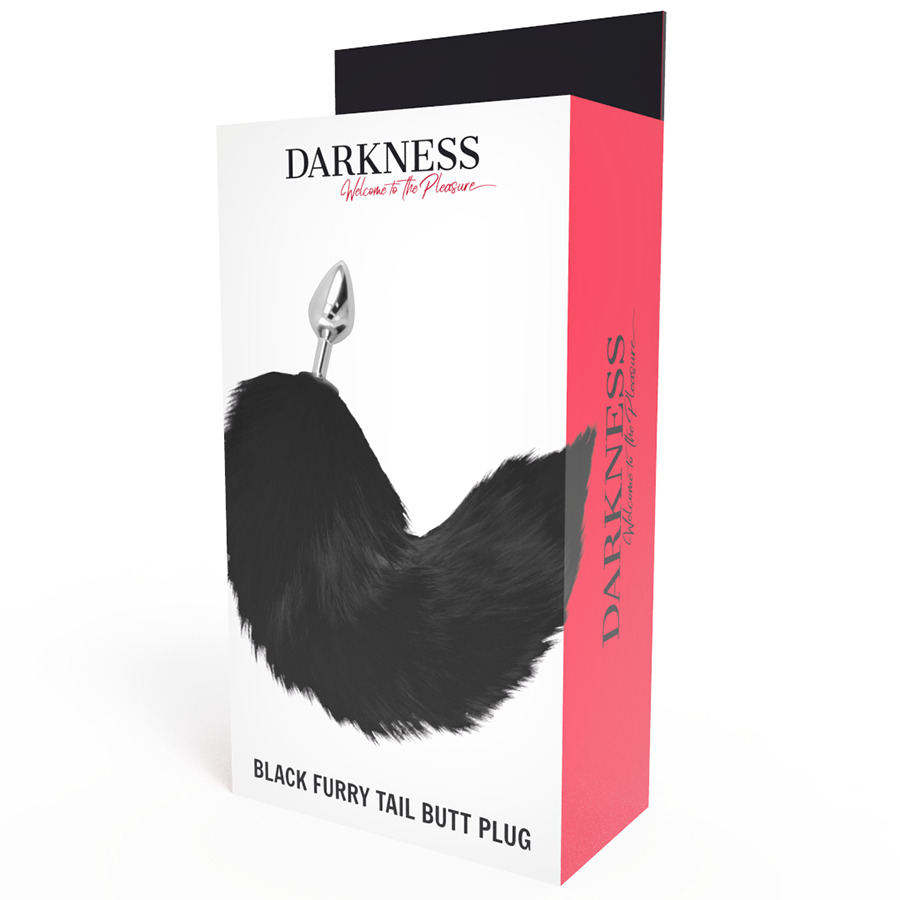 DARKNESS - SILVER ANAL PLUG 8 CM WITH BLACK TAIL - My naughty haven #