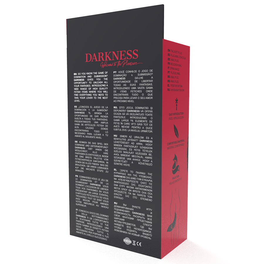 DARKNESS - SILVER ANAL PLUG 8 CM WITH BLACK TAIL - My naughty haven #