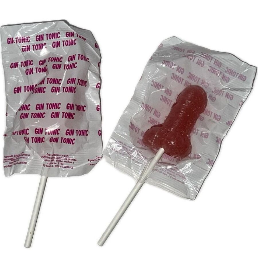 DIABLO GOLOSO - 1 PENIS LOLLIPOP GIN TONIC STRAWBERRY FLAVOR 10% ALCOHOL - My naughty haven #