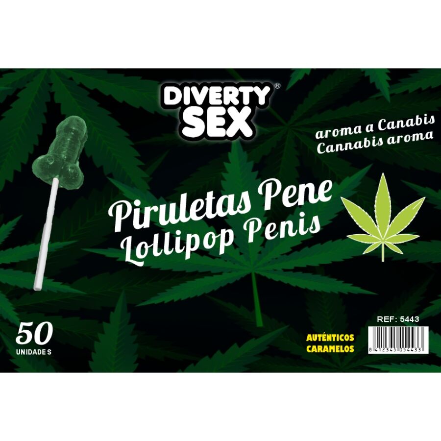 DIABLO GOLOSO - 50 PENIS LOLLIPOPS CANNABIS AROMA - My naughty haven #