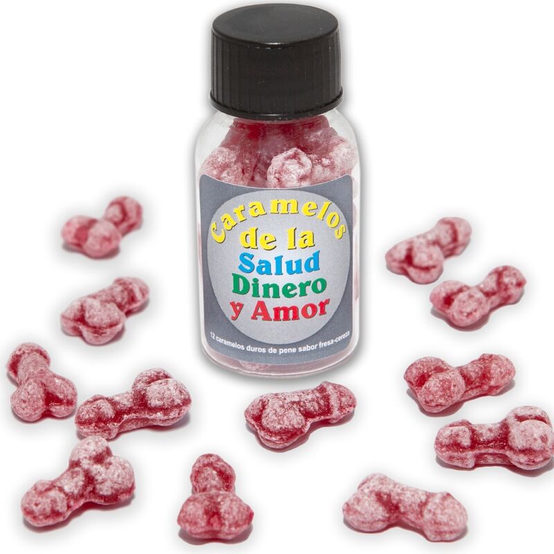 DIABLO PICANTE - 12 HEALTH-MONEY-LOVE CANDIES PENIS SHAPE STRAWBERRY/CHERRY - My naughty haven #