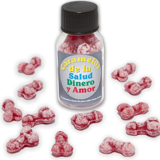 DIABLO PICANTE - 12 HEALTH-MONEY-LOVE CANDIES PENIS SHAPE STRAWBERRY/CHERRY - My naughty haven #