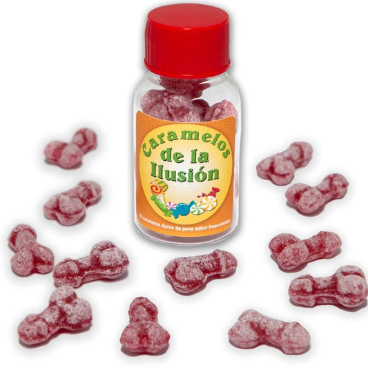 DIABLO PICANTE - 12 PENIS-SHAPED ILLUSION CANDIES STRAWBERRY/CHERRY - My naughty haven #