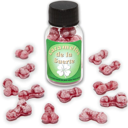 DIABLO PICANTE - 12 PENIS-SHAPED LUCKY CANDIES STRAWBERRY/CHERRY - My naughty haven #