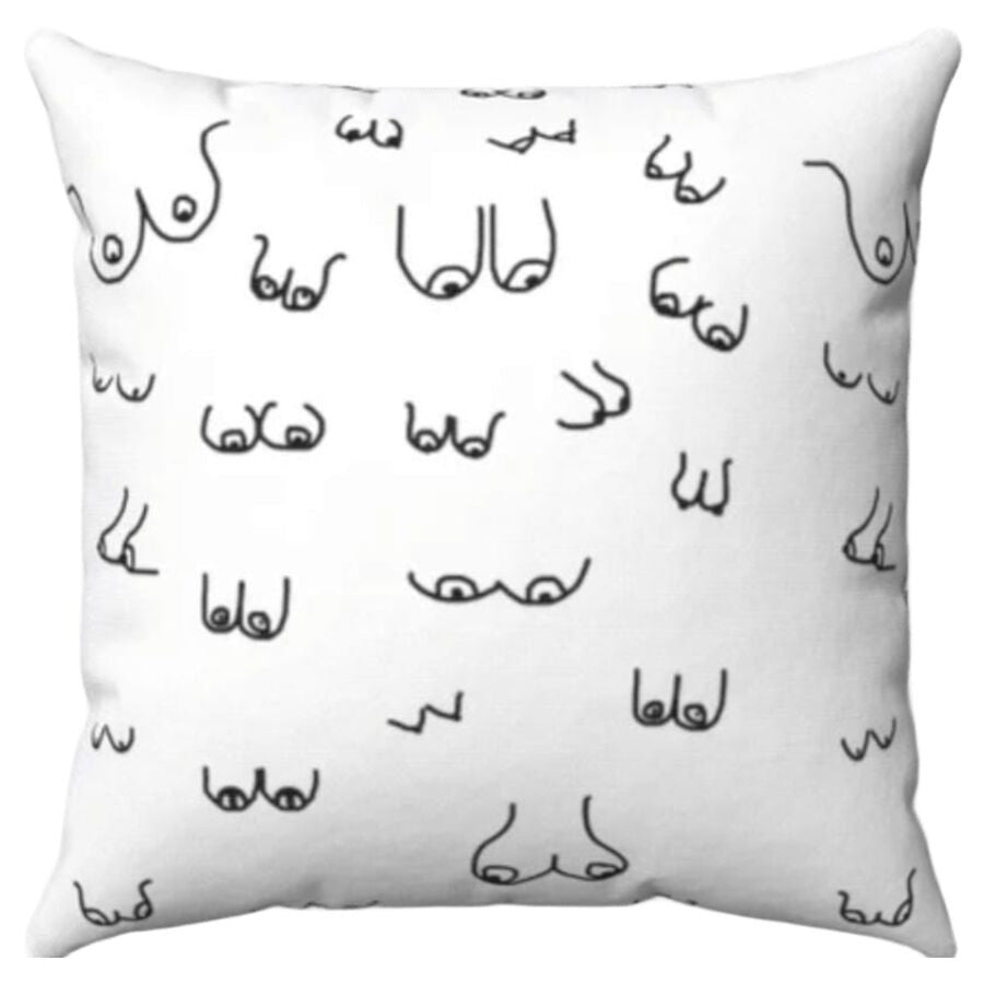 DIABLO PICANTE - 30 X 30 BOOBS CUSHION WHITE - My naughty haven #