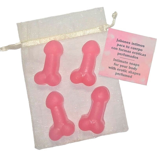DIABLO PICANTE - 4 PENIS-SHAPED PERFUMED MINI SOAPS PINK - My naughty haven #