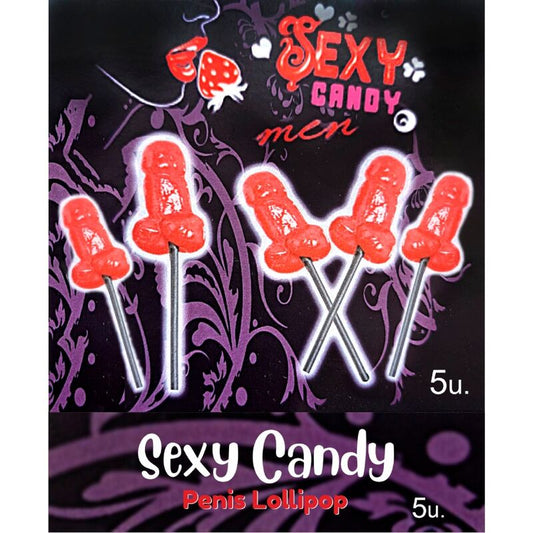 DIABLO PICANTE - BOX OF 5 CHERRY PENIS SHAPED LOLLIPOPS - My naughty haven #