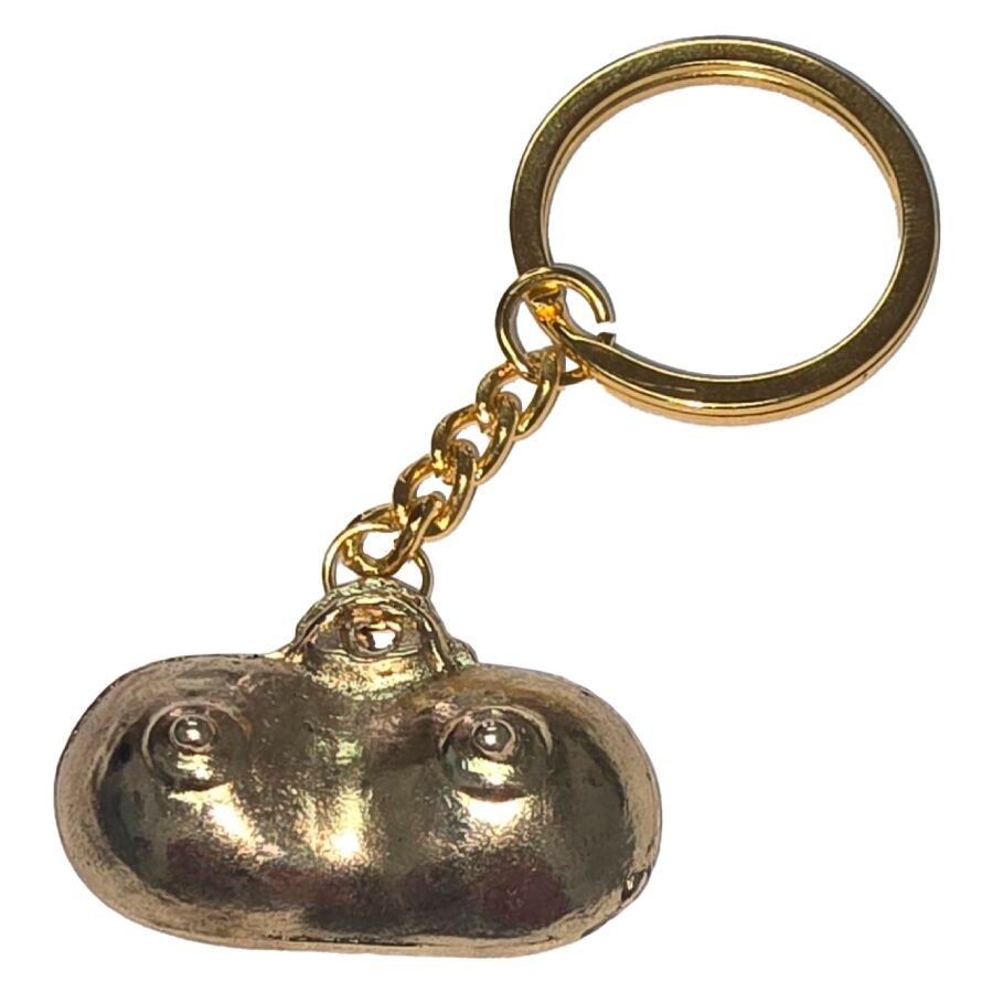 DIABLO PICANTE - GOLD METAL KEYCHAIN WITH BREASTS - My naughty haven #