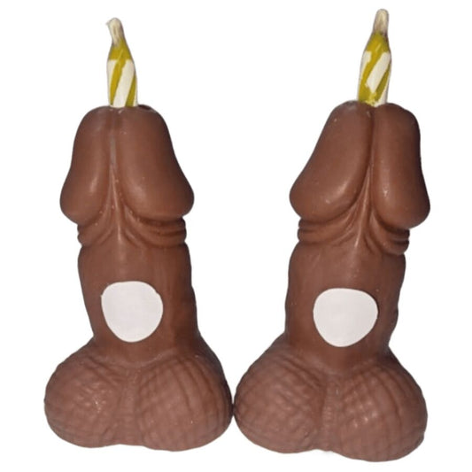 DIABLO PICANTE - PENIS BIRTHDAY NUMBER CANDLES DARK TONE 2 UNITS - My naughty haven #