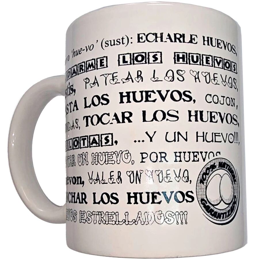 DIABLO PICANTE - WHITE MUG WITH BALLS SYNONYMS 370 ML - My naughty haven #