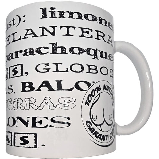 DIABLO PICANTE - WHITE MUG WITH BOOB SYNONYMS 370 ML - My naughty haven #