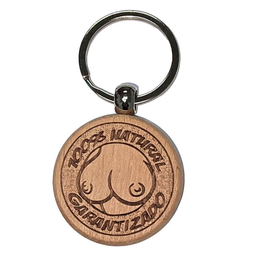 DIABLO PICANTE - WOODEN BREAST-SHAPED KEYCHAIN - My naughty haven #