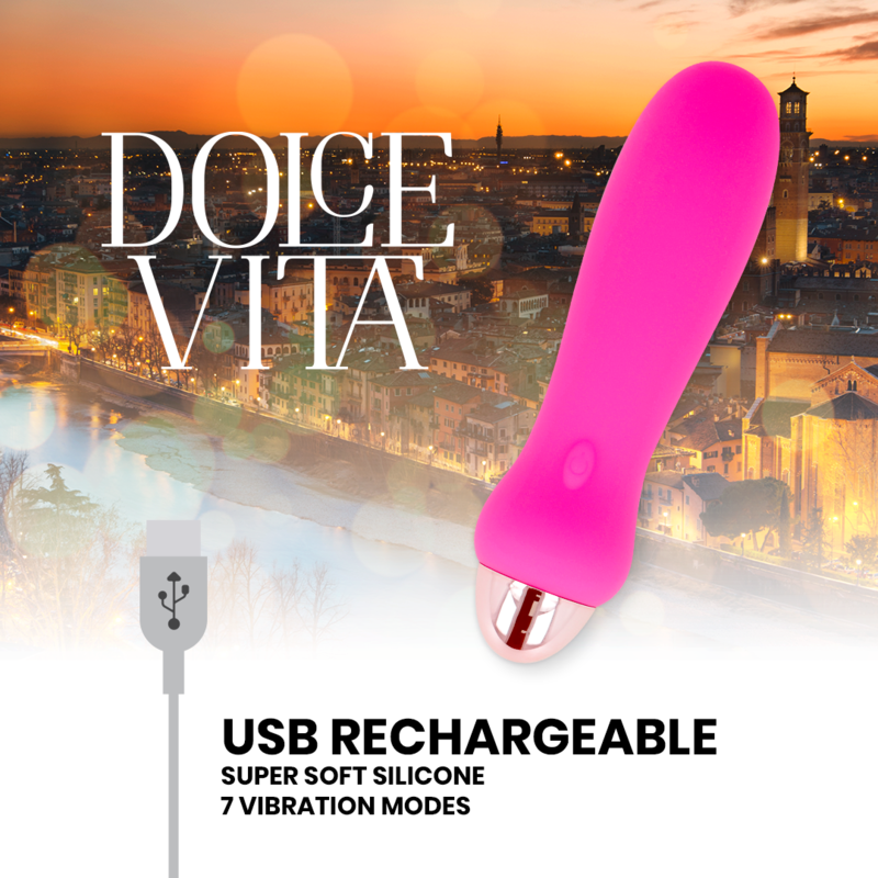 DOLCE VITA - RECHARGEABLE VIBRATOR FIVE PINK 7 SPEEDS - My naughty haven #
