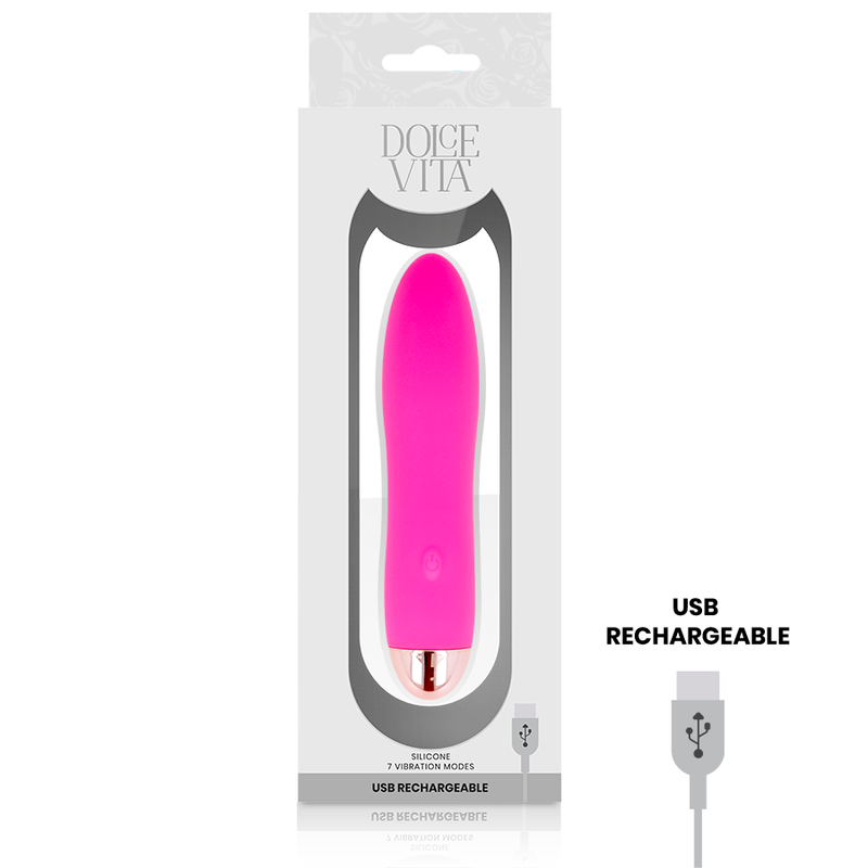 DOLCE VITA - RECHARGEABLE VIBRATOR FOUR PINK 7 SPEEDS - My naughty haven #