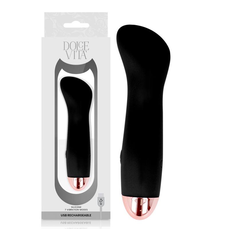 DOLCE VITA - RECHARGEABLE VIBRATOR ONE BLACK 7 SPEED - My naughty haven #