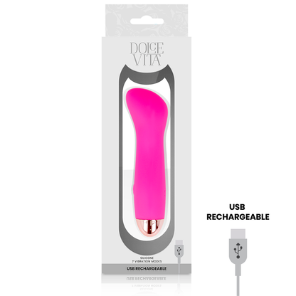 DOLCE VITA - RECHARGEABLE VIBRATOR ONE PINK 7 SPEED - My naughty haven #