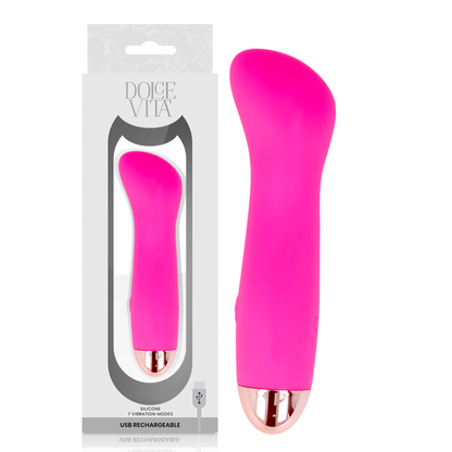 DOLCE VITA - RECHARGEABLE VIBRATOR ONE PINK 7 SPEED - My naughty haven #