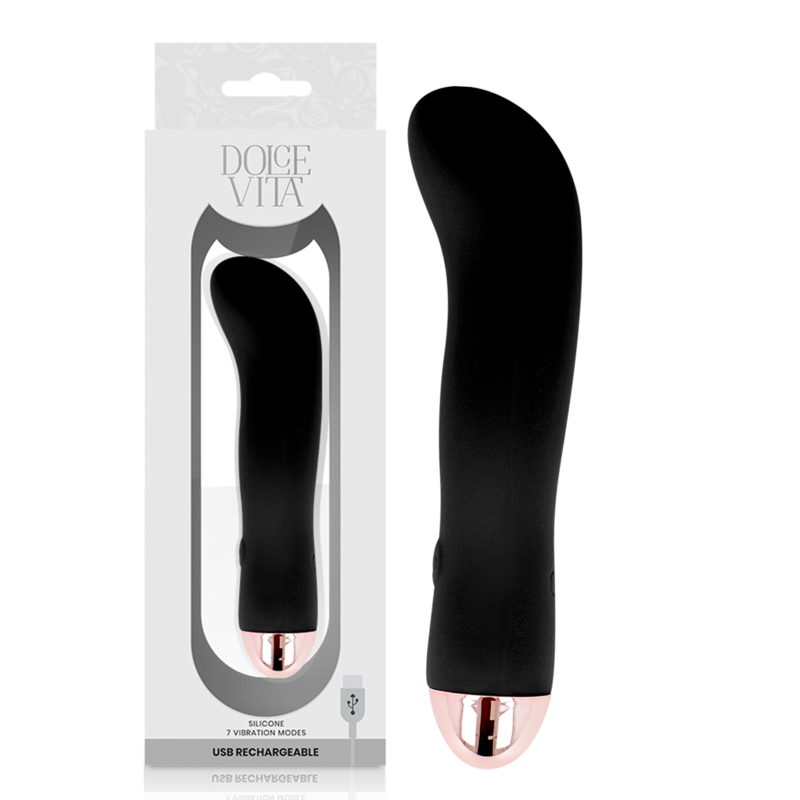DOLCE VITA - RECHARGEABLE VIBRATOR TWO BLACK 7 SPEED - My naughty haven #