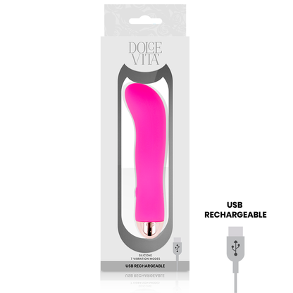 DOLCE VITA - RECHARGEABLE VIBRATOR TWO PINK 7 SPEEDS - My naughty haven #