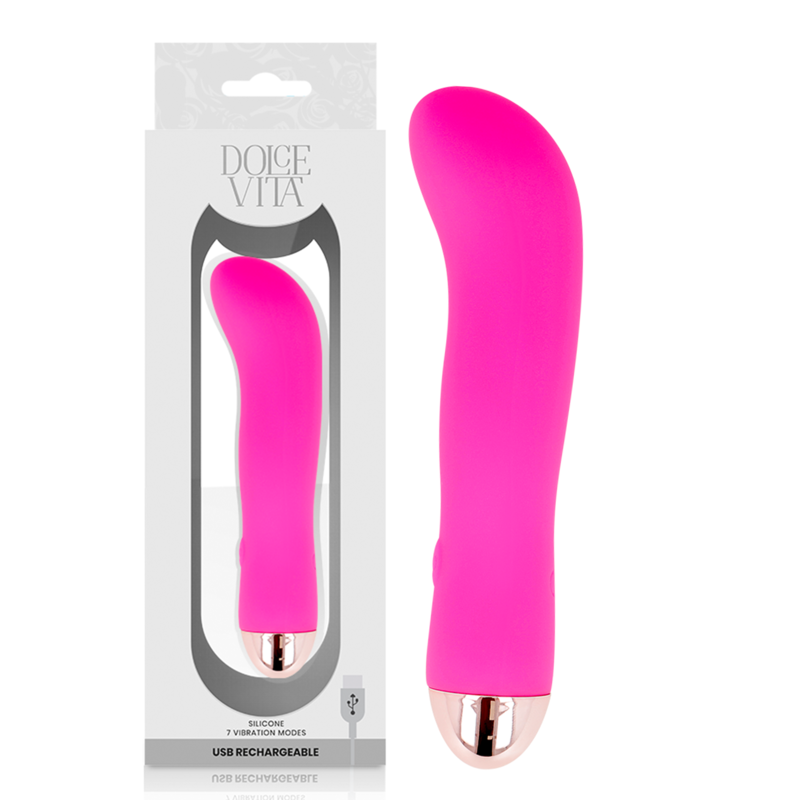 DOLCE VITA - RECHARGEABLE VIBRATOR TWO PINK 7 SPEEDS - My naughty haven #