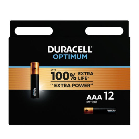 DURACELL - OPTIMUM 200 АЛКАЛНИ БАТЕРИИ AAA LR03 12 БР.