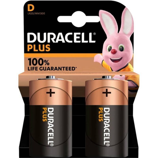 DURACELL - PLUS POWER 100 ALKALINE BATTERY D LR20 2 UNITS - My naughty haven #