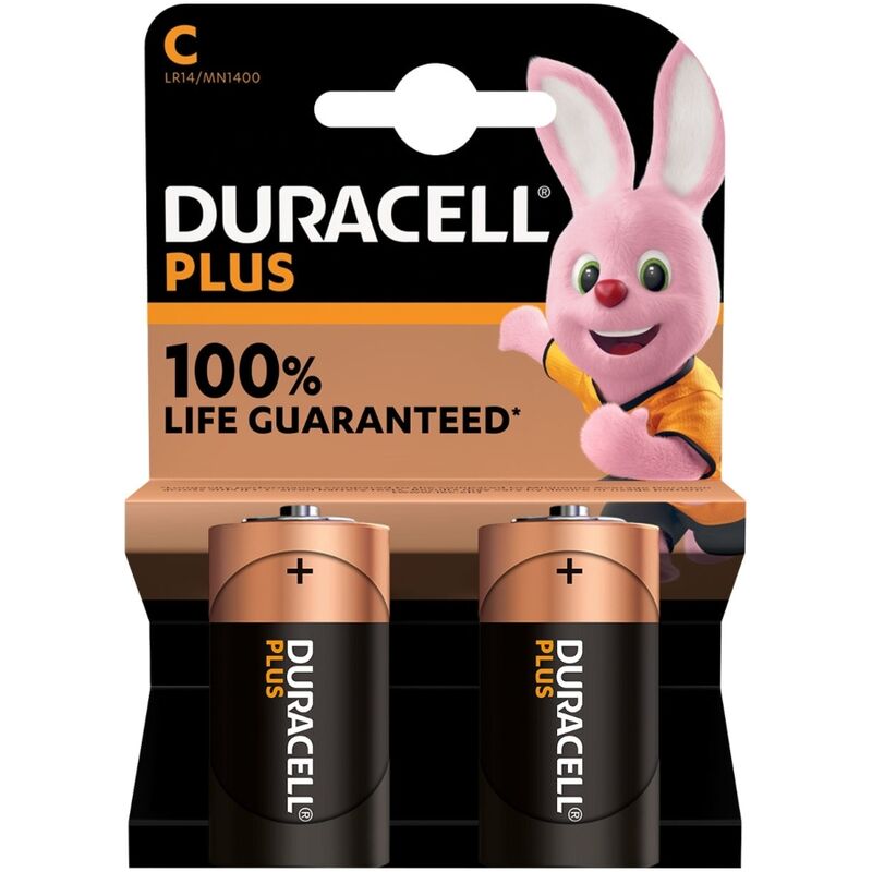 DURACELL - PLUS POWER BATTERY ALCALINA C LR14 2 UNITS - My naughty haven #