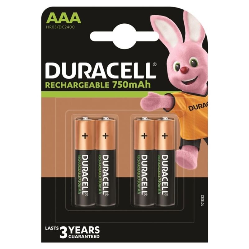 DURACELL - АКУМУЛАТОРНА БАТЕРИЯ HR03 AAA 750mAh 4 БР.