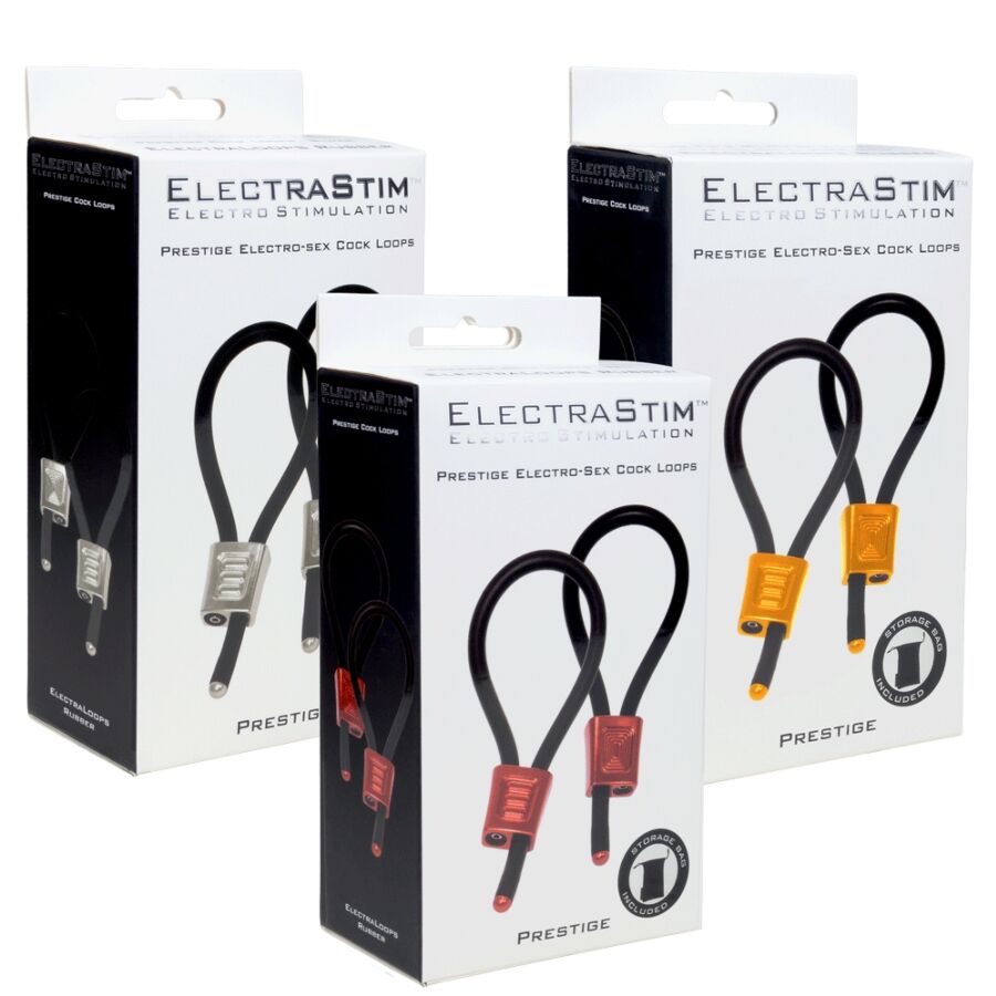 ELECTRASTIM - PRESTIGE ELECTRA LOOPS ADJUSTABLE COCK RINGS RED - My naughty haven #
