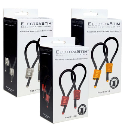 ELECTRASTIM - PRESTIGE ELECTRA LOOPS ADJUSTABLE COCK RINGS RED - My naughty haven #