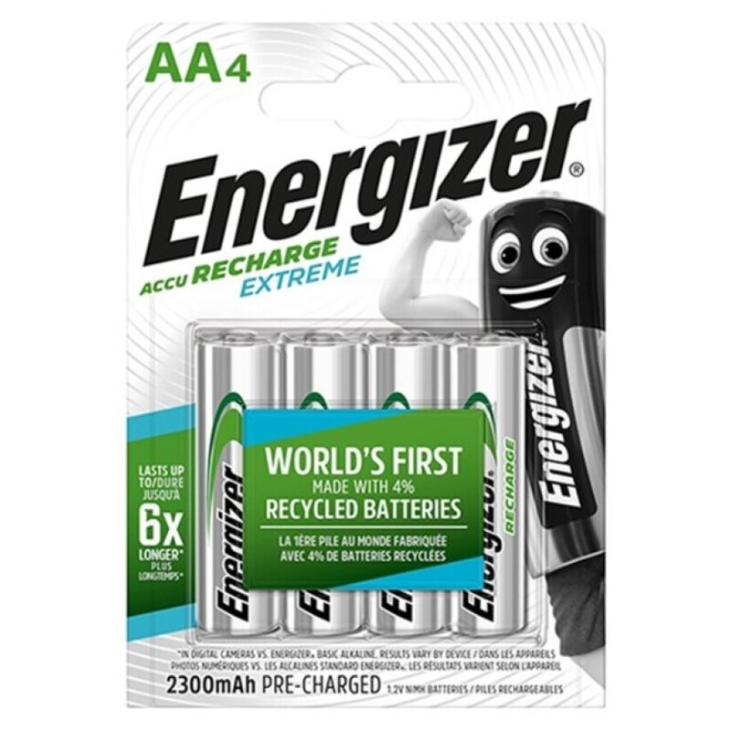 ENERGIZER - ИЗКЛЮЧИТЕЛНО МОЩНА АКУМУЛАТОРНА БАТЕРИЯ HR6 AA 2300mAh 4 БРОЙКИ