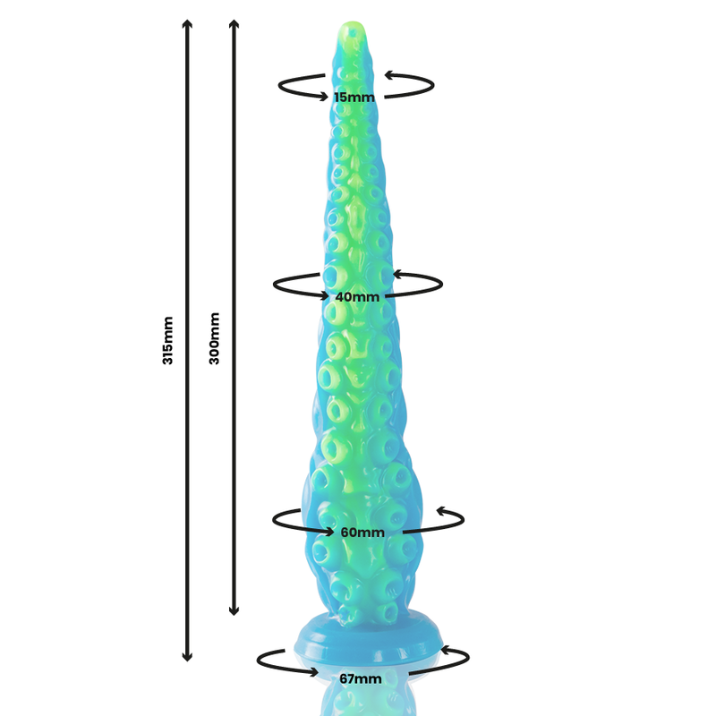 EPIC - SCYLLA FLUORESCENT THIN TENTACLE DILDO LARGE SIZE - My naughty haven #
