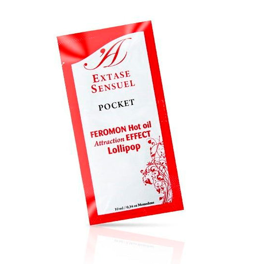 EXTASE SENSUAL - MASSAGE OIL WITH HEAT EFFECT PHEROMONES LOLLIPOP 10 ML - My naughty haven #