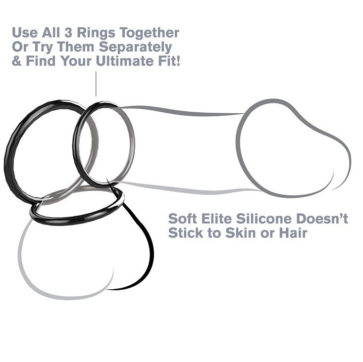 FANTASY C-RINGZ - SILICONE 3 RING STAMINA SET - My naughty haven #