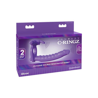 FANTASY C-RINGZ - SILICONE DOUBLE VIBRATOR RABBIT - My naughty haven #
