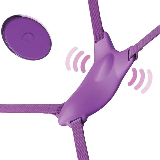 FANTASY FOR HER - BUTTERFLY HARNESS, VIBRATING RECHARGEABLE & REMOTE CONTROL PURPLE - My naughty haven #