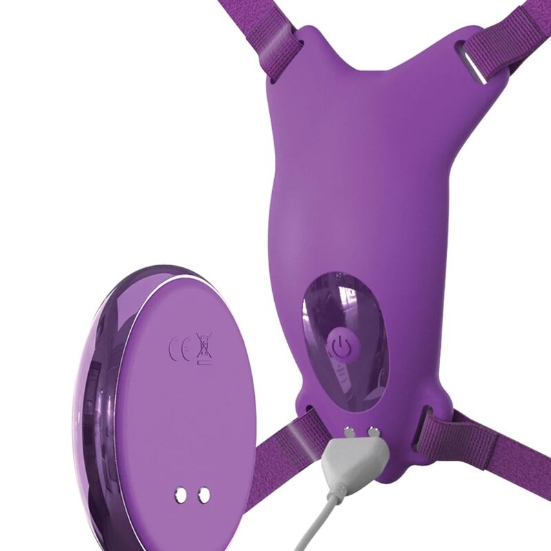 FANTASY FOR HER - BUTTERFLY HARNESS, VIBRATING RECHARGEABLE & REMOTE CONTROL PURPLE - My naughty haven #