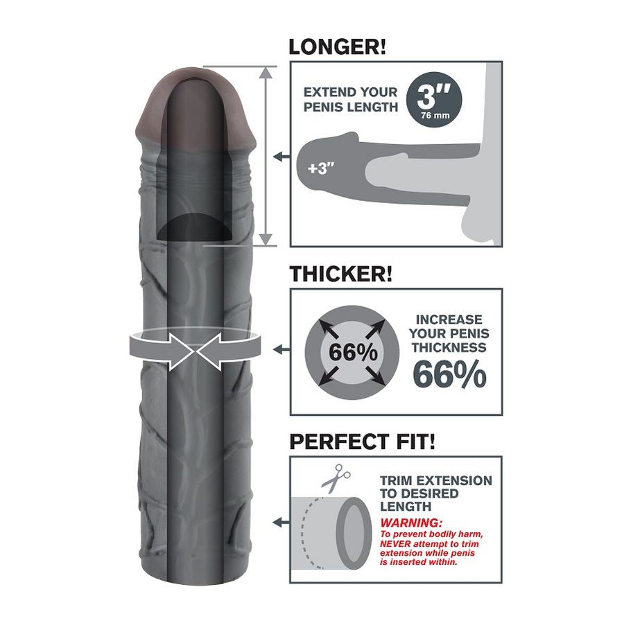 FANTASY X- TENSIONS - MEGA 3 EXTENSION BLACK - My naughty haven #