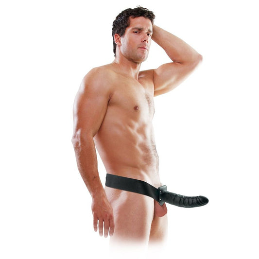 FETISH FANTASY SERIES - 19 CM HOLLOW STRAP-ON BLACK - My naughty haven #