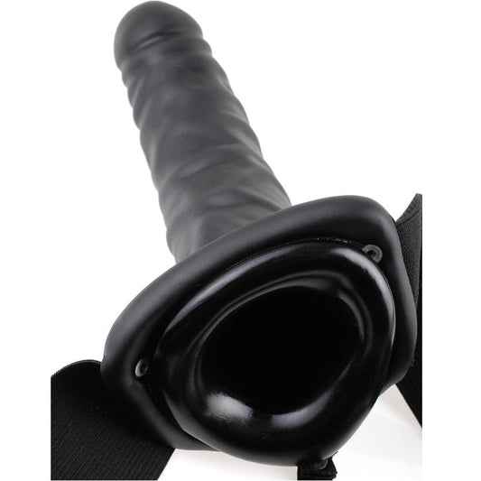 FETISH FANTASY SERIES - 19 CM HOLLOW STRAP-ON BLACK - My naughty haven #