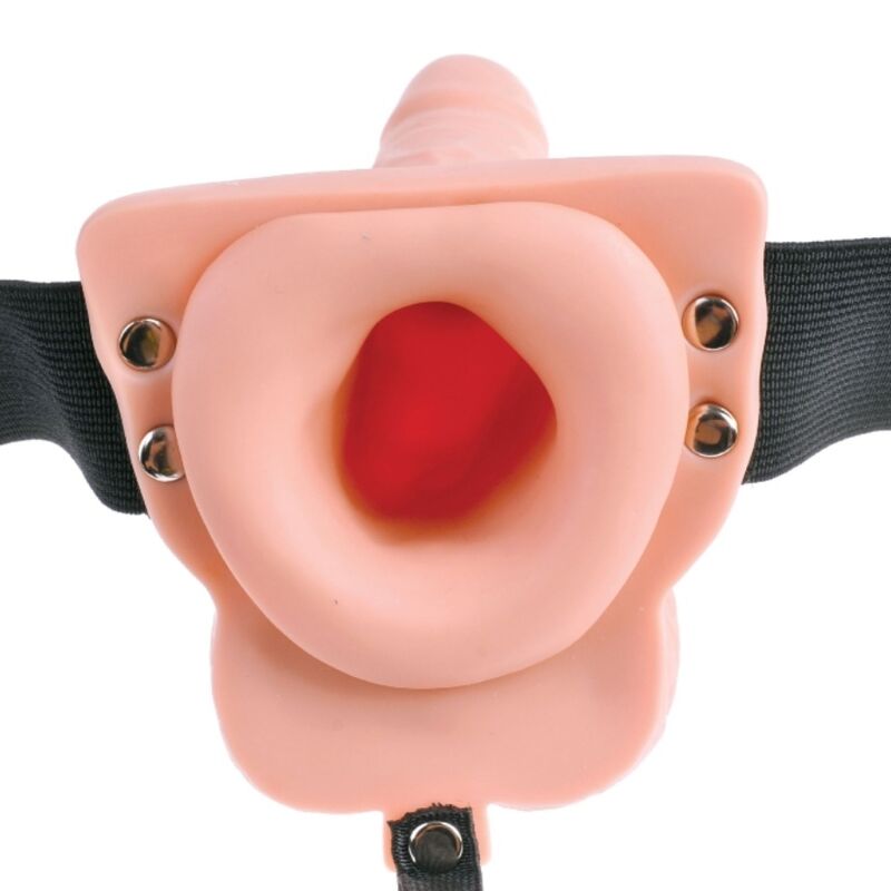 FETISH FANTASY SERIES - ADJUSTABLE HARNESS REMOTE CONTROL REALISTIC PENIS WITH RECHARGEABLE TESTICLES AND VIBRATOR 15 CM - My naughty haven #