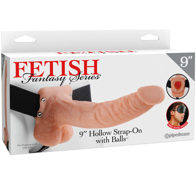 FETISH FANTASY SERIES - SERIES 9 HOLLOW STRAP-ON WITH BALLS 22.9CM FLESH - My naughty haven #