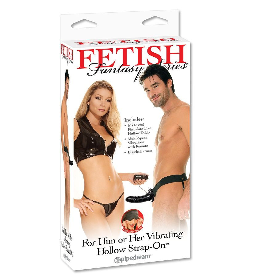 FETISH FANTASY SERIES - VIBRATING HOLLOW STRAP-ON FOR HER OR HIM BLACK - My naughty haven #