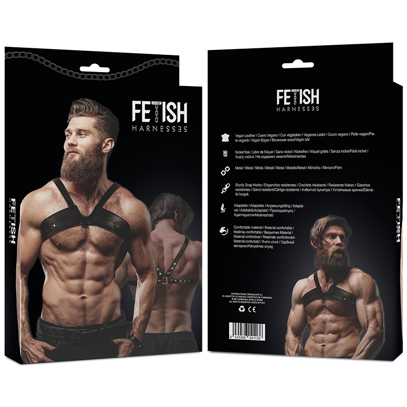 FETISH SUBMISSIVE ATTITUDE - MENS BRIGADE ECO-LEATHER CHEST HARNESS - My naughty haven #