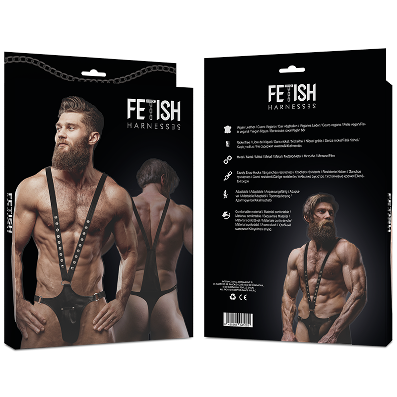 FETISH SUBMISSIVE ATTITUDE - MENS V-SHAPED ECO-LEATHER HARNESS - My naughty haven #