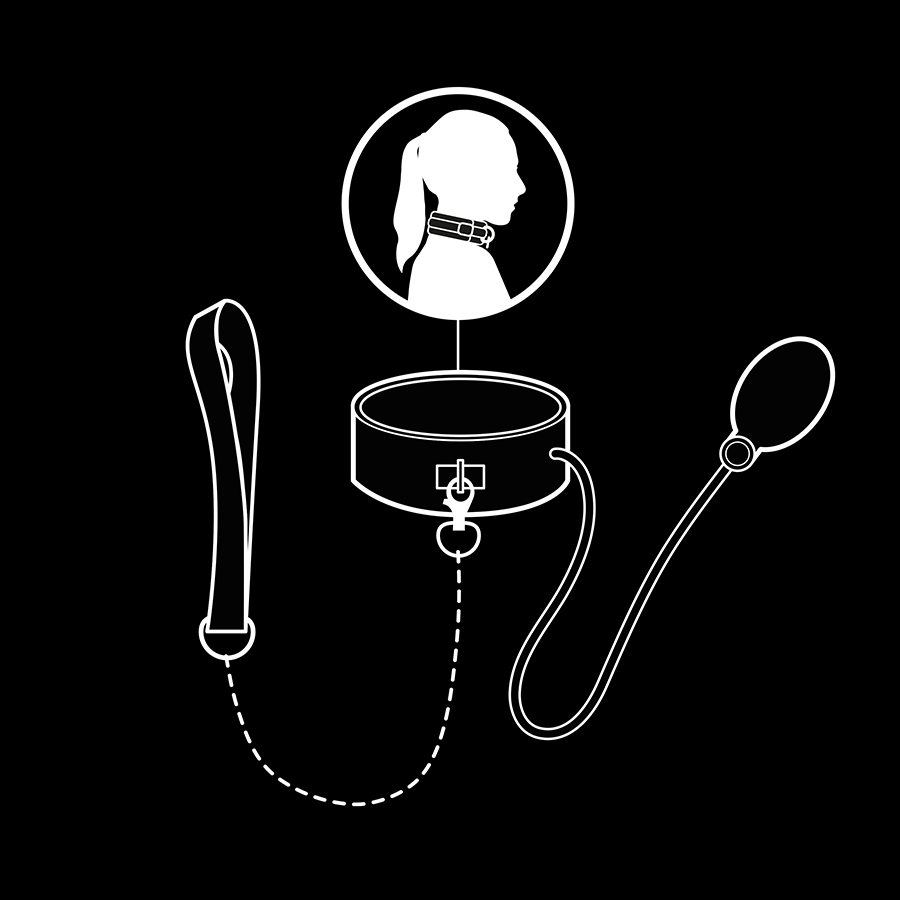 FETISH SUBMISSIVE BONDAGE - INFLATABLE STRANGLING COLLAR WITH CHAIN - My naughty haven #