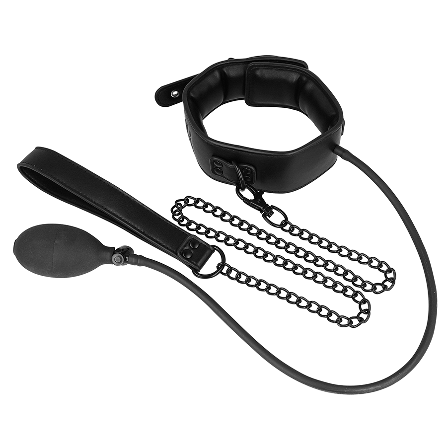 FETISH SUBMISSIVE BONDAGE - INFLATABLE STRANGLING COLLAR WITH CHAIN - My naughty haven #