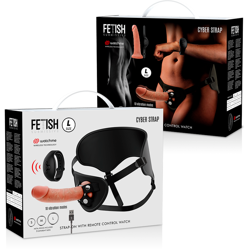 FETISH SUBMISSIVE CYBER STRAP - HARNESS WITH REMOTE CONTROL DILDO WATCHME L TECHNOLOGY - My naughty haven #