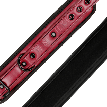FETISH SUBMISSIVE DARK ROOM - VEGAN LEATHER ANKLE HANDCUFFS WITH NEOPRENE LINING - My naughty haven #